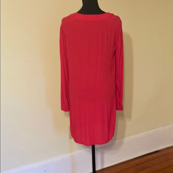 Red BCBG Levin long sleeve shirtdress XS Christmas party holiday party - Picture 6 of 11